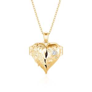 Jeulia Petland Custom Angel Wing Pet Paw Heart Photo <b>Locket</b> Charm - Product Image 2