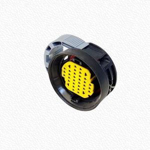 Connecteur rond mâle automobile 34 broches avec fils, boîtier noir, insert jaune - Product Image 2