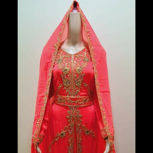 Dubai 2022 Casual Modern Muslim Long Sleeve Cotton Caftan <b>Moroccan</b> Design Hand-Stone Beads Work Farasha Kaftan <b>Dress</b> Comfortable - Product Image 1