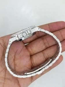 Montre de luxe pour homme style Hip Hop, entièrement sertie de diamants Moissanite VVS en argent sterling 925, montre-bracelet tendance pour un look stylé - Product Image 4