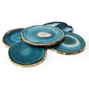 Tapis et tampons en gros Agate Coaster plaqué poli grand petit plus de couleur naturel Coaster pierre Agate tranches par RGN Export - Product Image 1