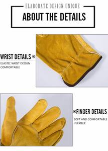 Guantes de cuero de trabajo a precio barato Diseño personalizado Protector de manos Los mejores guantes de cuero para conductores nuevos guantes de cuero - Product Image 6