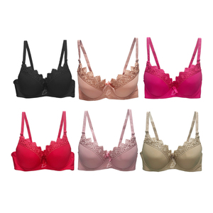 Women's Full Cup Lace Bralette Breathable and Adjustable Front Closure with Hook Fastener <b>Thin</b> <b>Wire</b> Free Push-Up Effect - Product Image 2