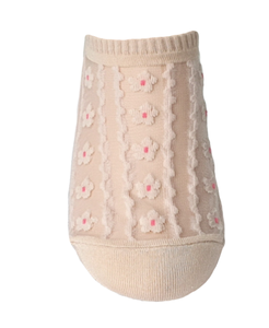 Foylock coreano personalizzato con Logo ricamato floreale Design Oem puro pizzo senza esposizione in maglia pizzo invisibile 3D calzini da donna floreali scollati - Product Image 6