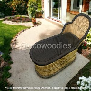 Precio más barato Venta de fábrica Hecho a mano Ecológico Ligero Bambú Negro Silla de playa Tumbona al aire libre de la India - Product Image 5