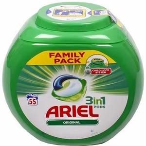 Cápsulas de Detergente Ariel 3 en 1 Regular en Envases de Plástico, Detergente para Lavavajillas - Product Image 1