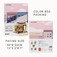 IIECREATE Vente en gros de kits de maisons miniatures à l'échelle 1:24, modèle de jouet en bois, jouets faits à la main, puzzles 3D, maison de poupée, bricolage, mini-jouet