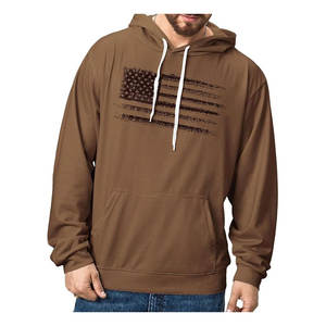 Sudadera con Capucha Retro con Bandera Americana, Personalizada OEM, Sudadera con Estampado Desgastado, Estilo Casual con Bolsillo Canguro para Hombre y Mujer, DDP - Product Image 3
