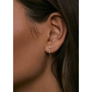 Three Stone Chain Diamond <b>Earrings</b> - Product Image 2