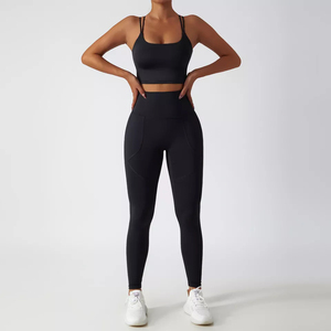 Ropa deportiva activa para mujer, 2 uds., ropa de entrenamiento, conjunto de Yoga, ropa de Yoga sin costuras, ropa de Yoga, personalización de tarifa al por mayor - Product Image 5