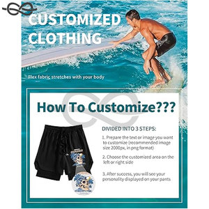 Short pour homme personnalisé avec texte personnalisé Short de survêtement actif 2 en 1 pour courir, plage, confort, fitness et entraînement - Product Image 2