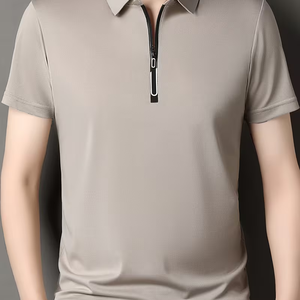 Chemise polo personnalisée en polyester avec fermeture éclair, noir et blanc, pour arbitres, maillot d'arbitre homme, design et logo personnalisés - Product Image 5