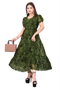 Lanzamiento de Nuevos Vestidos Modernos de Fiesta en Tela Georgette, de Secado Rápido, con Estampado Digital en Relieve, RADHE EXPORTS, para Todas las Temporadas, Ropa Casual - Product Image 2