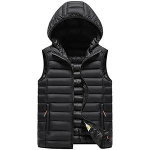 Men's Custom <b>Lightweight</b> Winter Canvas Stand Collar High Quality Puffer Breathable Windproof Front Outer Wear Casual Warm <b>Gilet</b> - Product Image 3