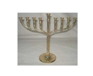 Authentique menorah à sept bras en laiton antique fait à la main bougeoir en métal bougeoir personnalisé vintage pour la maison ou le cadeau - Product Image 2
