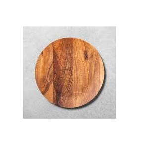 Ustensiles de cuisine de restaurant plat en bois familial simple assiette en bois rond solide pour les aliments pour les doigts et la vente - Product Image 4