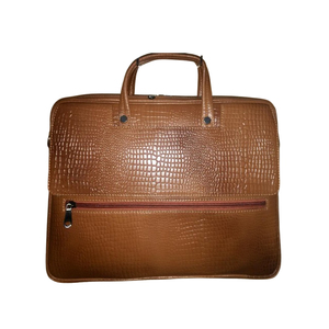 Sac pour ordinateur portable en cuir de crocodile fait main avec plusieurs poches, poignée durable, tendance, mode, luxe de DIVINE INTERNATIONAL - Product Image 1