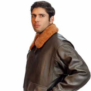 Veste de vol unisexe en cuir vintage High Street Veste d'hiver chaude avec doublure coupe-vent écologique et respirante - Product Image 5