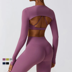 Gran oferta, transpirables deportivos nuevos conjuntos de alta elasticidad, conjuntos cómodos para exteriores, ropa para gimnasio de secado rápido al aire libre, conjuntos de Yoga de 2 uds de estilos - Product Image 3