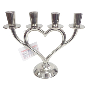 Aluminum 4 Arms <b>Candle</b> Stand Nickel Silver Color <b>Candle</b> Holder For Tabletop Decoration Handmade In <b>Bulk</b> - Product Image 2
