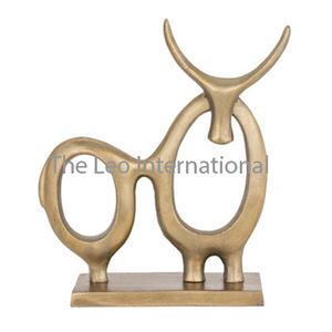 Aluminium Métal Base Marbre Forme Unique Sculpture Plaqué Or Style Fantaisie Luxe Accent Maison Sculpture Décorative - Product Image 5