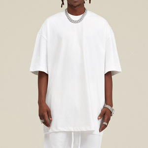 เสื้อยืดสีขาวไซส์ใหญ่พิเศษสำหรับผู้ชาย, เสื้อยืดผ้าฝ้ายธรรมดาออกแบบได้เอง - Product Image 1