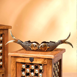 Escultura clásica de arte Dhokra de un caballo con un intrincado Diseño Artesanal, disponible a precios de mayorista. - Product Image 2