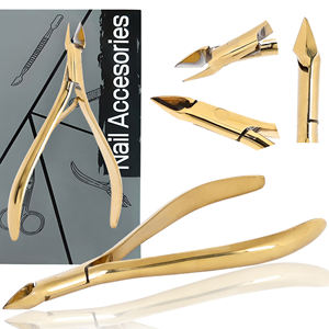 Cortacutículas de Acero Inoxidable de Primera Calidad con Acabado Dorado, Cortauñas Dorado Brillante de Uso Profesional, Sostenible para Uñas de los Pies y de las Manos - Product Image 6