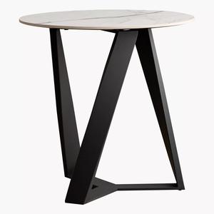 Mesa de Centro de Mármol de Diseño Simple con 3 Patas y Superficie Blanca para el Hogar, Hotel, Restaurante, Sala de Estar - Product Image 5