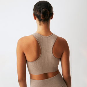 Custom Naked Feeling Sportswear Active Gym Fitness Set Sports Bra V Cut Waist <b>Leggings</b> With <b>Pockets</b> Fitness Women Workout Sets - Product Image 5