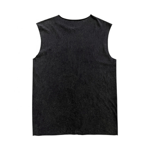 Débardeur d'entraînement en coton pour hommes, délavé à l'acide, style Streetwear, avec logo personnalisé OEM - Product Image 2