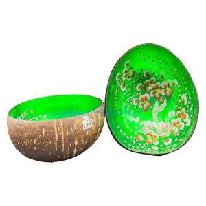 Bol à salade et fruits en coquille de noix de coco écologique avec logo personnalisé Ustensiles de cuisine naturels fabriqués au Vietnam - Product Image 4