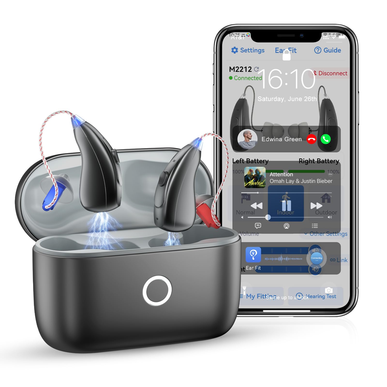 ODM OEM 16 каналов Bluetooth приложение Адаптивная установка цифровой слуховой аппарат пять уровней громкости