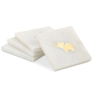 Dessous de verre en marbre pour tasses à café Dessous de verre isolés Logo personnalisé rond pour la cuisine Protection de table Décoratif pour la maison - Product Image 2