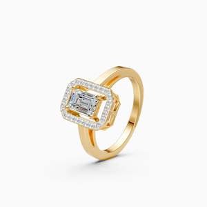 Bague de fiançailles en platine pour femme, diamant rond taille brillant, naturel et certifié, style romantique - Product Image 6