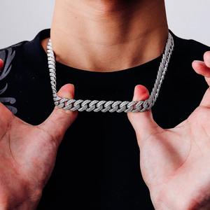 Collares de Plata 925 con Diamantes de Moissanita, Elegantes Collares de Estilo Cubano, Accesorios de Moda, Pulsera de Joyería Fina - Product Image 3