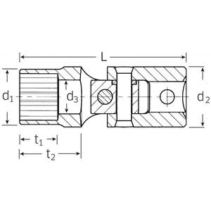 Clés à douille articulées métriques Stahlwille Spline Drive 1/4'' – Produit de haute qualité - Product Image 2