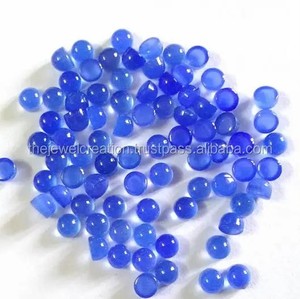 หินคาลซิโดนีธรรมชาติสีฟ้าทรงกลมเรียบทรงหลวม8มม. ปรับเทียบได้ซัพพลายเออร์ร้านค้าออนไลน์จำนวนมากขายส่งใหม่ทำเครื่องประดับ - Product Image 1