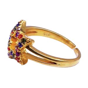 Anillo de estrella multicolor chapado en oro de Plata de Ley 925 - Product Image 3
