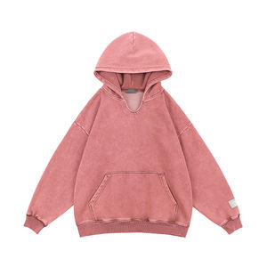 Sweat à capuche lavé à l'acide de haute qualité High Street Washing Old Oversize Stone Washed Vintage Hoodie - Product Image 1