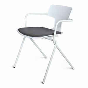 Contemporary Industrial Restaurant <b>Chair</b> with <b>Plastic</b> Back and Iron Frame for <b>Dining</b> Areas - Product Image 1