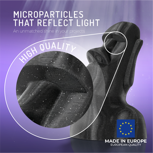 Filament WINKLE PLA HD à paillettes 1,75 mm 1 kg pour imprimante 3D, vente en gros, finition FDM, impression facile, sans déformation, fabriqué en Europe, 0,05 mm - Product Image 2