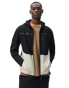Sudadera con capucha de bloque de color con mangas largas y cierre frontal Technics bordado con cremallera termo-sellada Bolsillos de cadera con bloqueo automático - Product Image 1