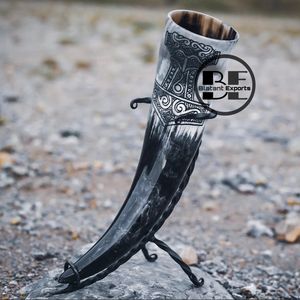 Corne à boire religieuse polie 100% de qualité supérieure Capacité de 300 à 400ml Style animal sculpté à la main Logo personnalisé Écologique Naturel - Product Image 1