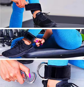 Sangles de cheville réglables et antidérapantes en néoprène de haute qualité pour machine à câbles de musculation avec logo personnalisé – Vente chaude - Product Image 3