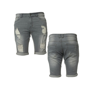 Short en jean personnalisé de haute qualité pour hommes-Services ODM à la mode Style décontracté motif solide dernier bouton Shorts pour hommes - Product Image 1