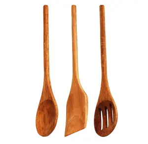 Nhà bếp Spoon Set 3 Piece làm bằng keo Spatula tự nhiên keo xoài gỗ công cụ nhà bếp Set Made in Ấn Độ