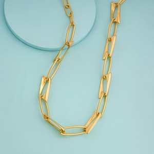 Collar Moderno 192084, Chapado en Oro, Aleación de Cobre, Patrón Geométrico, Forma de Número, Cadenas con Eslabones, Circonita, Diamante, Perla, para Fiestas - Product Image 1