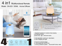 Humidificateur d'air ultrasonique domestique 300 ml en gros avec haut-parleurs, veilleuse colorée et diffuseur d'huiles essentielles