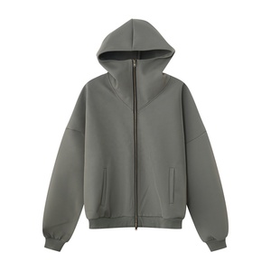Vintage High Street Double Zip-up <b>Cardigan</b> Hoodies Set - Product Image 1